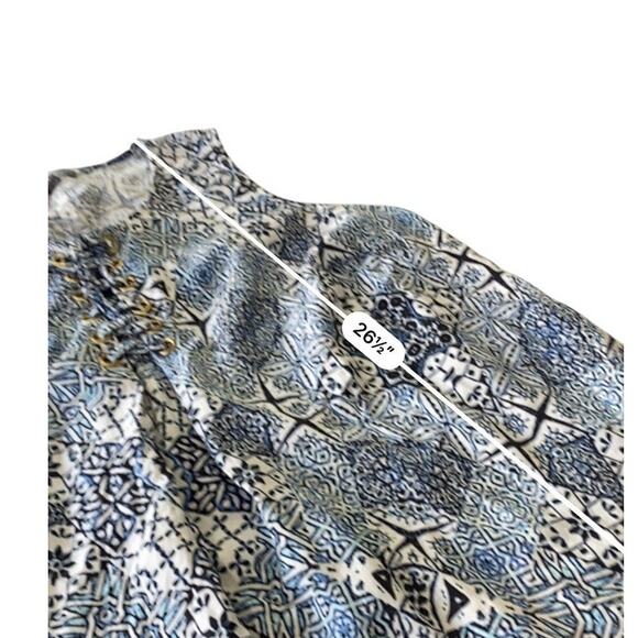 Jessica London Blue Linen Sleeveless Tunic Blouse Iace Up Detail size PLUS 16W - Picture 10 of 11